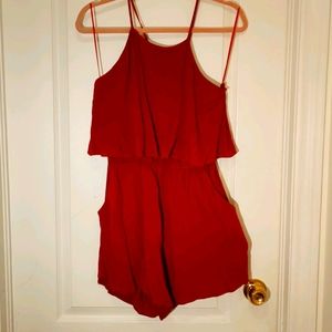 Flowy Red Romper